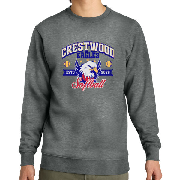 Crestwood Eagles Softball Design 1 on a District ® - V.I.T. Fleece Crew Thumbnail
