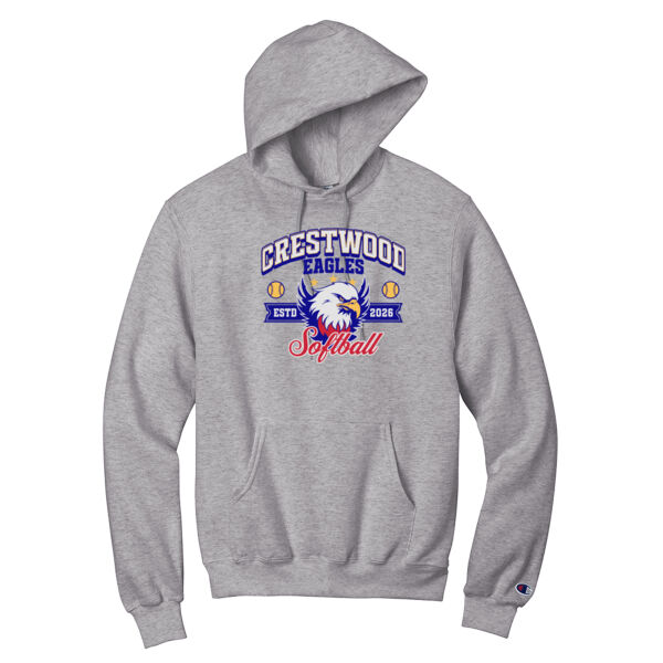 Crestwood Eagles Softball Design 1 on a Champion ® - Powerblend ® Pullover Hoodie Thumbnail
