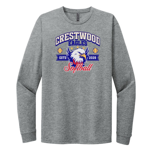 Crestwood Eagles Softball Design 1 on a Next Level ® - Adult CVC Long Sleeve Tee Thumbnail