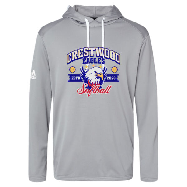 Crestwood Eagles Softball Design 1 on a Adidas ® - Men's Textured Mixed Media Midweight Hooded Sweatshirt Thumbnail