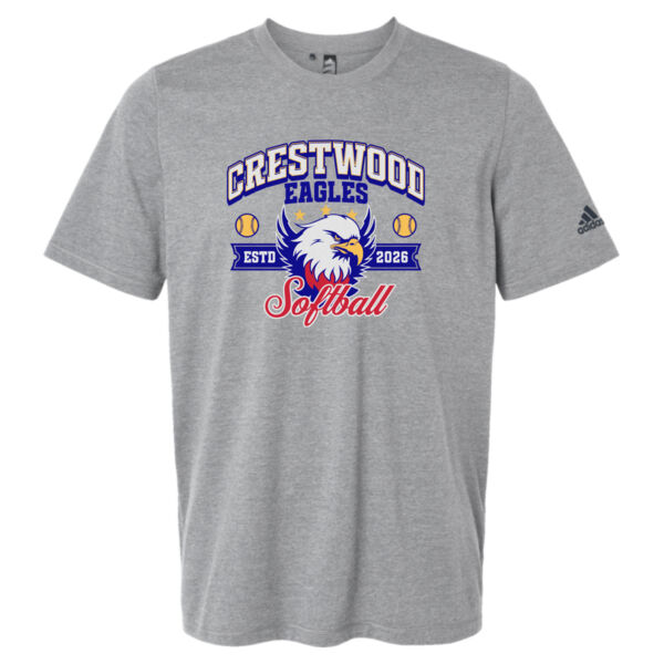 Crestwood Eagles Softball Design 1 on a Adidas ® - Men's Blended T-Shirt Thumbnail