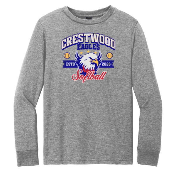 Crestwood Eagles Softball Design 1 on a District ® - Youth Perfect Tri ® Long Sleeve Tee Thumbnail