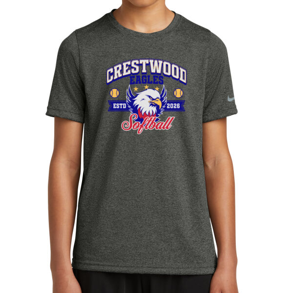 Crestwood Eagles Softball Design 1 on a Nike ® - Youth Swoosh Sleeve rLegend Tee Thumbnail