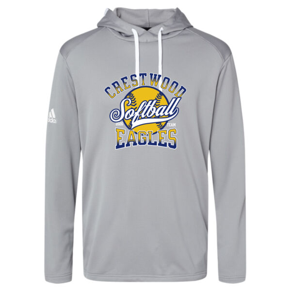 Crestwood Eagles Softball Design 2 on a Adidas ® - Men's Textured Mixed Media Midweight Hooded Sweatshirt Thumbnail