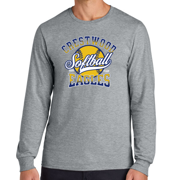 Crestwood Eagles Softball Design 2 on a Jerzees Classics ® - Classics Unisex Cotton Long Sleeve T Shirt Thumbnail