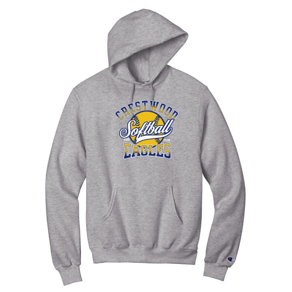 Crestwood Eagles Softball Design 2 on a Champion ® - Powerblend ® Pullover Hoodie Thumbnail