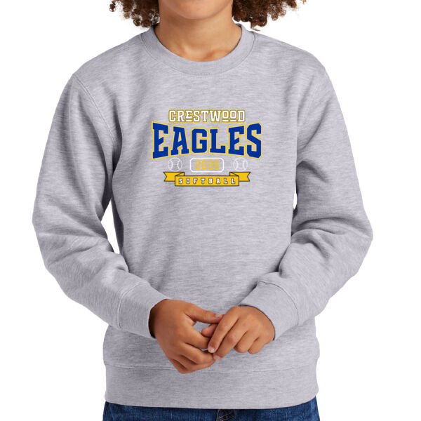 Crestwood Eagles Softball Design 3 on a District ® - Youth V.I.T. Fleece Crew Thumbnail