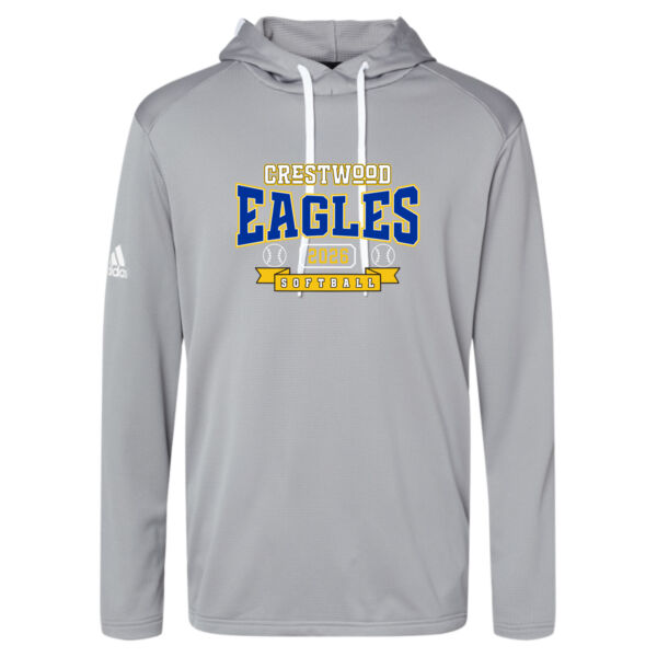 Crestwood Eagles Softball Design 3 - Men's Textured Mixed Media Midweight Hooded Sweatshirt Thumbnail