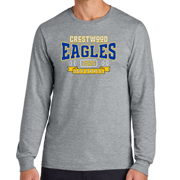 Crestwood Eagles Softball Design 3 - Classics Unisex Cotton Long Sleeve T Shirt Thumbnail