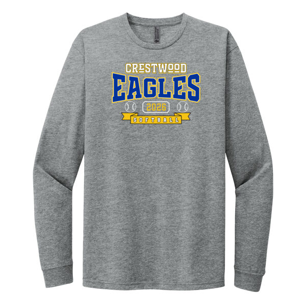 Crestwood Eagles Softball Design 3 - Adult CVC Long Sleeve Tee Thumbnail