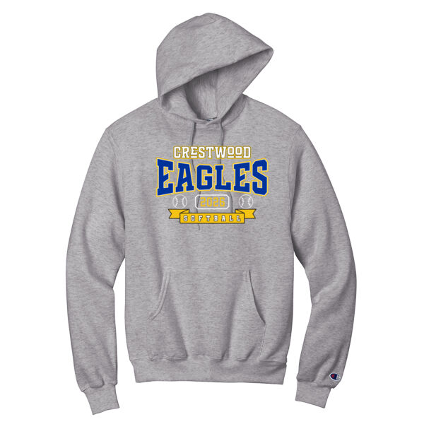 Crestwood Eagles Softball Design 3 - Powerblend ® Pullover Hoodie Thumbnail