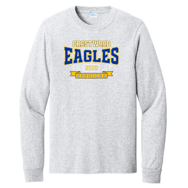 Crestwood Eagles Softball Design 3 - Long Sleeve Core Cotton Tee Thumbnail
