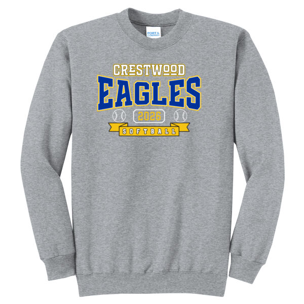 Crestwood Eagles Softball Design 3 - Core Fleece Crewneck Sweatshirt Thumbnail
