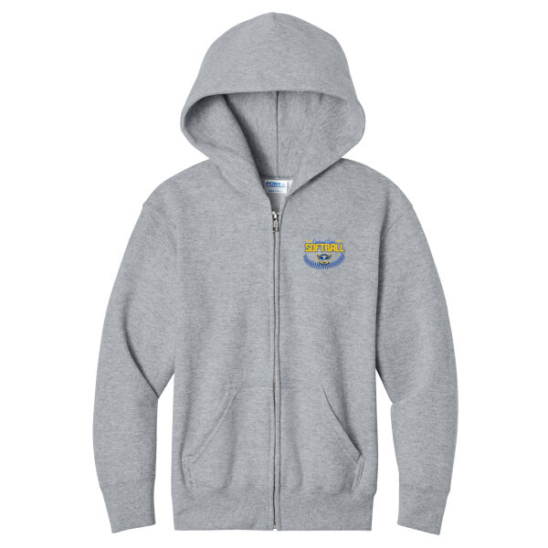 Crestwood Eagles Softball Design 4 - Youth Core Fleece Full Zip Hooded Sweatshirt Thumbnail