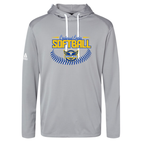 Crestwood Eagles Softball Design 4 - Men's Textured Mixed Media Midweight Hooded Sweatshirt Thumbnail