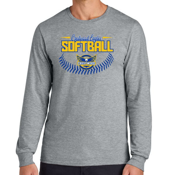 Crestwood Eagles Softball Design 4 - Classics Unisex Cotton Long Sleeve T Shirt Thumbnail
