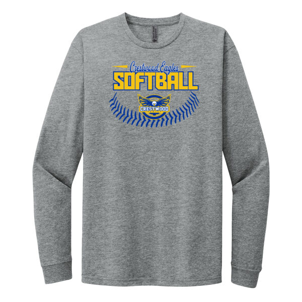 Crestwood Eagles Softball Design 4 - Adult CVC Long Sleeve Tee Thumbnail