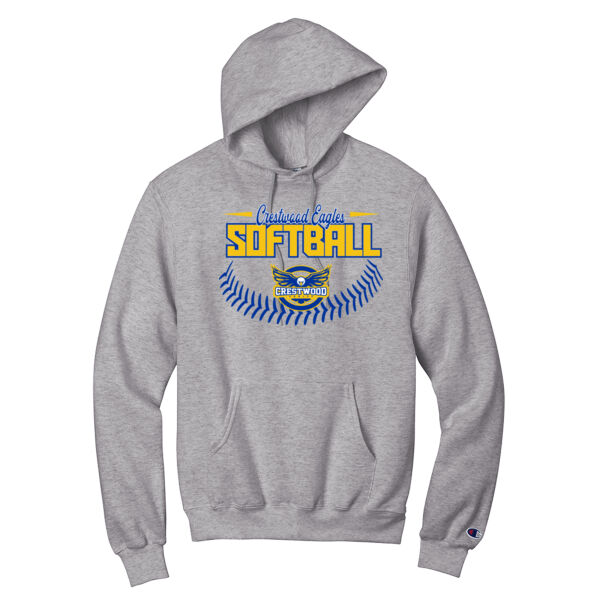 Crestwood Eagles Softball Design 4 - Powerblend ® Pullover Hoodie Thumbnail