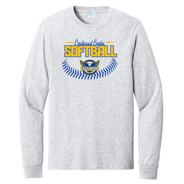 Crestwood Eagles Softball Design 4 - Long Sleeve Core Cotton Tee Thumbnail