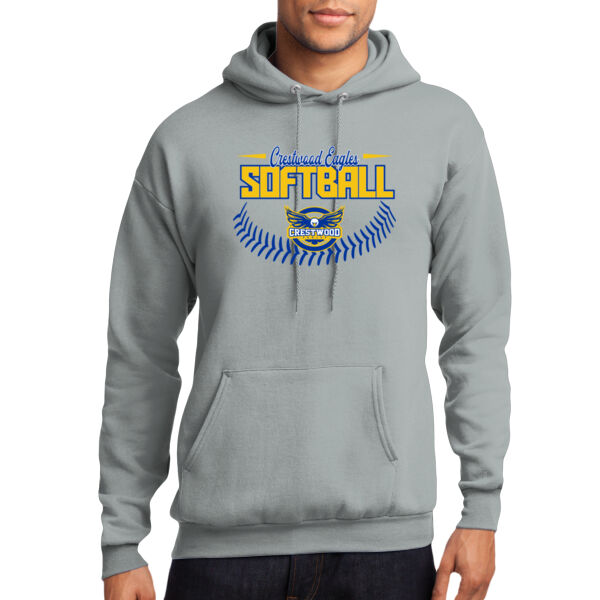 Crestwood Eagles Softball Design 4 - Core Fleece Pullover Hooded Sweatshirt Thumbnail