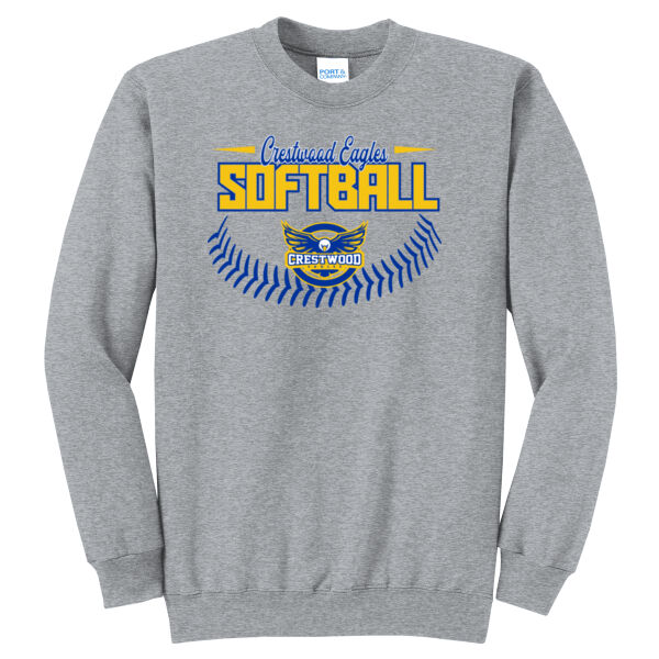Crestwood Eagles Softball Design 4 - Core Fleece Crewneck Sweatshirt Thumbnail