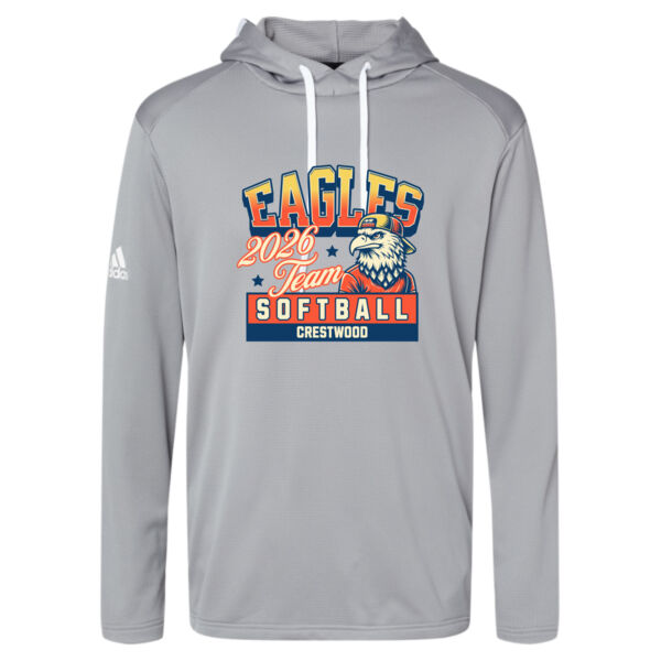 Crestwood Eagles Softball Design 5 - Men's Textured Mixed Media Midweight Hooded Sweatshirt Thumbnail