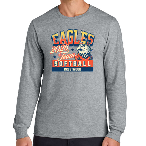Crestwood Eagles Softball Design 5 - Classics Unisex Cotton Long Sleeve T Shirt Thumbnail