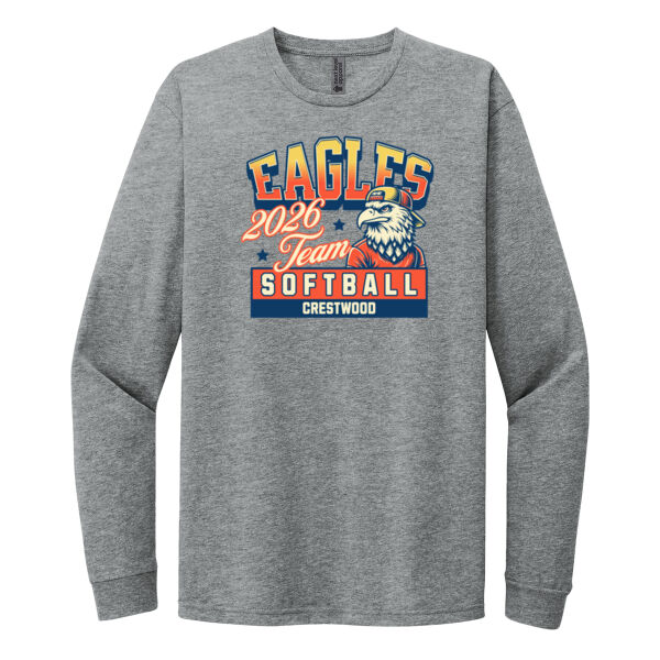Crestwood Eagles Softball Design 5 - Adult CVC Long Sleeve Tee Thumbnail