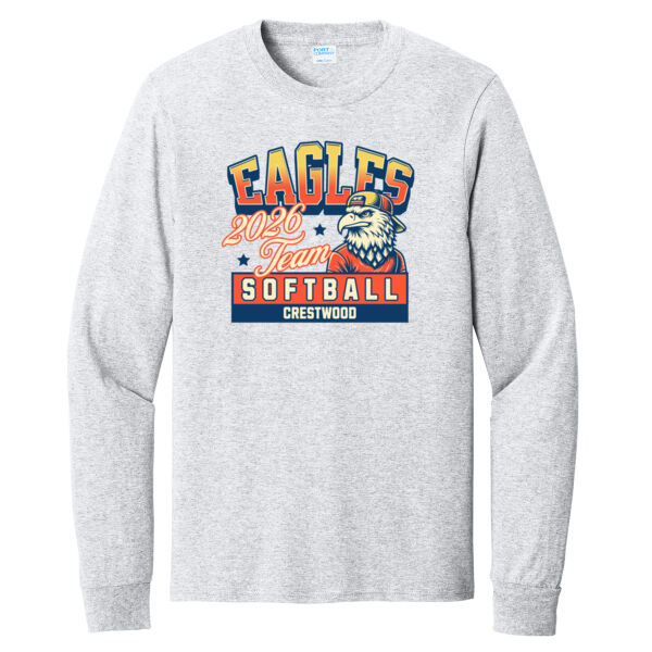 Crestwood Eagles Softball Design 5 - Long Sleeve Core Cotton Tee Thumbnail