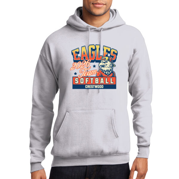 Crestwood Eagles Softball Design 5 - Core Fleece Pullover Hooded Sweatshirt Thumbnail