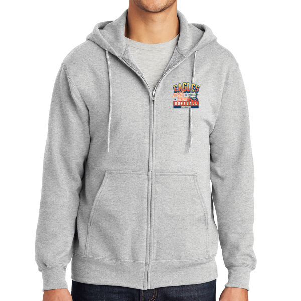 Crestwood Eagles Softball Design 5 - Essential Fleece Full Zip Hooded Sweatshirt Thumbnail