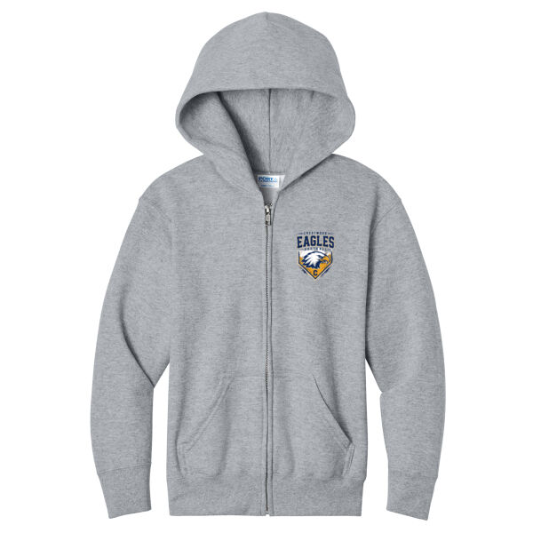 Crestwood Eagles Softball Design 6 on a - Youth Core Fleece Full Zip Hooded Sweatshirt Thumbnail