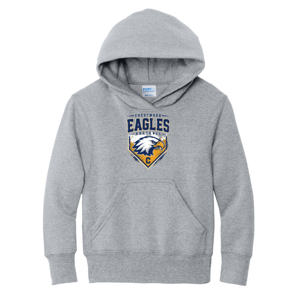 Crestwood Eagles Softball Design 6 on a - Youth Core Fleece Pullover Hooded Sweatshirt Thumbnail