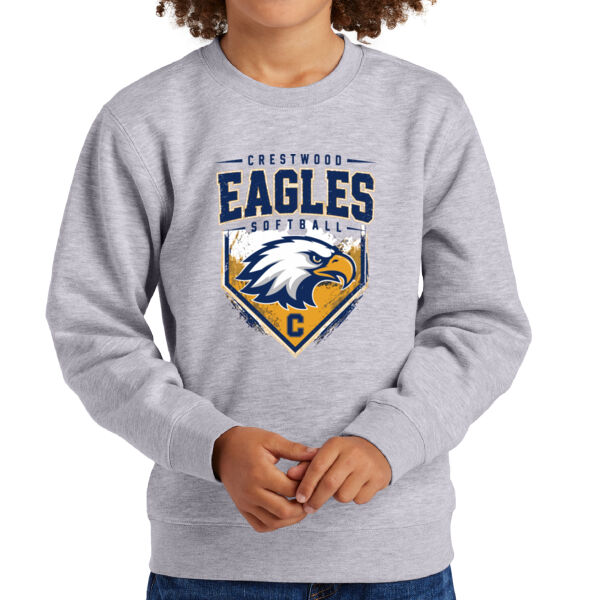 Crestwood Eagles Softball Design 6 on a - Youth V.I.T. Fleece Crew Thumbnail