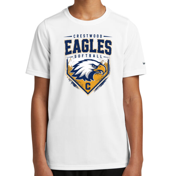Crestwood Eagles Softball Design 6 on a - Youth Swoosh Sleeve rLegend Tee Thumbnail