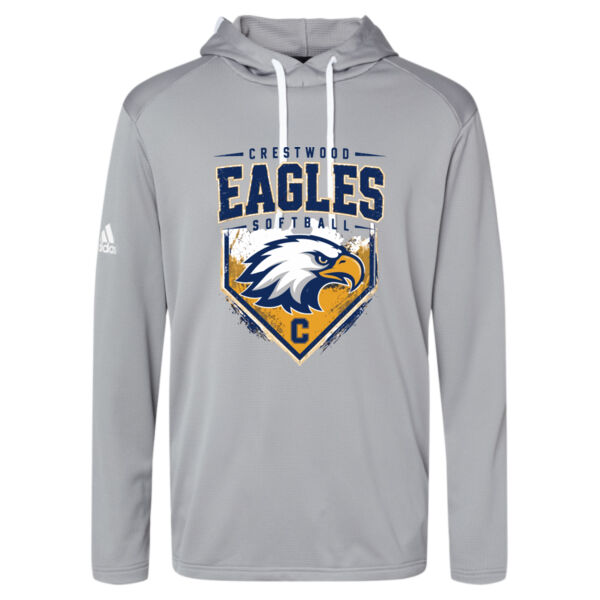 Crestwood Eagles Softball Design 6 on a - Men's Textured Mixed Media Midweight Hooded Sweatshirt Thumbnail
