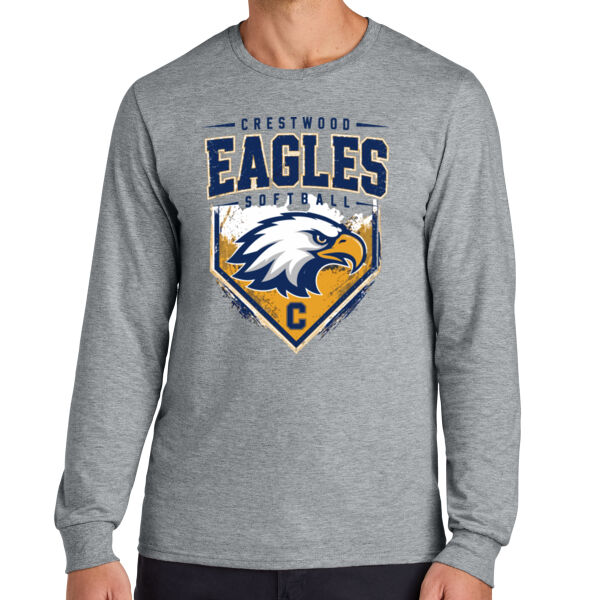 Crestwood Eagles Softball Design 6 on a - Classics Unisex Cotton Long Sleeve T Shirt Thumbnail