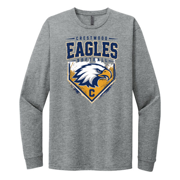 Crestwood Eagles Softball Design 6 on a - Adult CVC Long Sleeve Tee Thumbnail