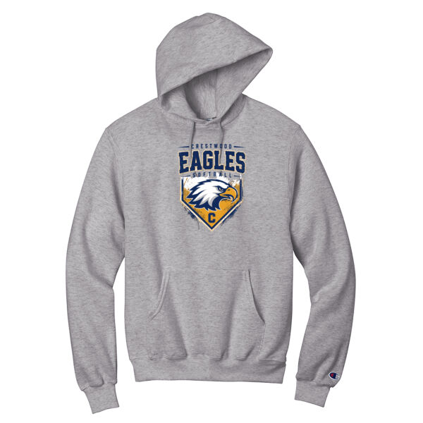 Crestwood Eagles Softball Design 6 on a - Powerblend ® Pullover Hoodie Thumbnail