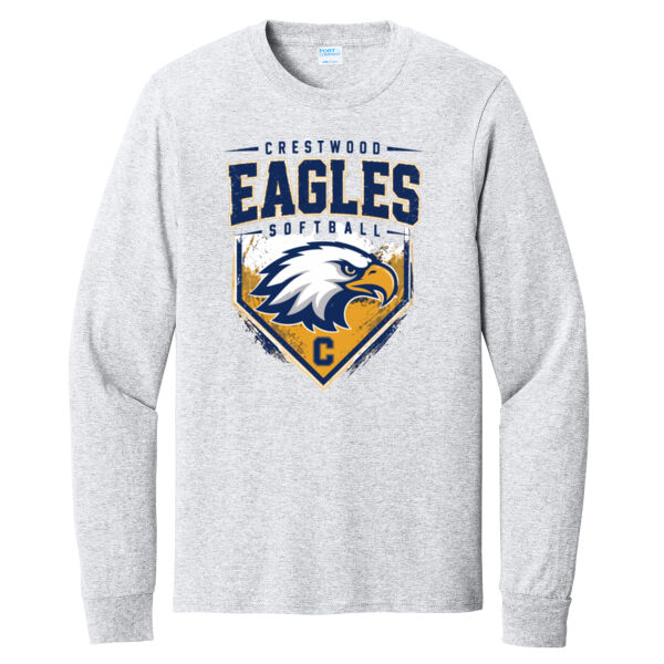 Crestwood Eagles Softball Design 6 on a - Long Sleeve Core Cotton Tee Thumbnail