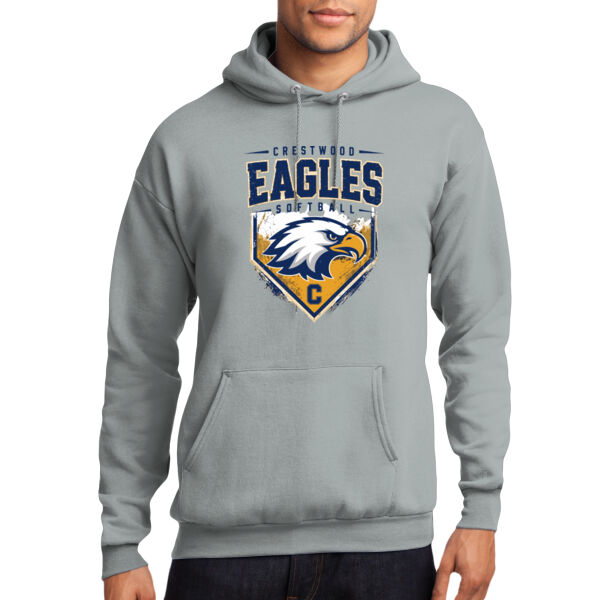 Crestwood Eagles Softball Design 6 on a - Core Fleece Pullover Hooded Sweatshirt Thumbnail