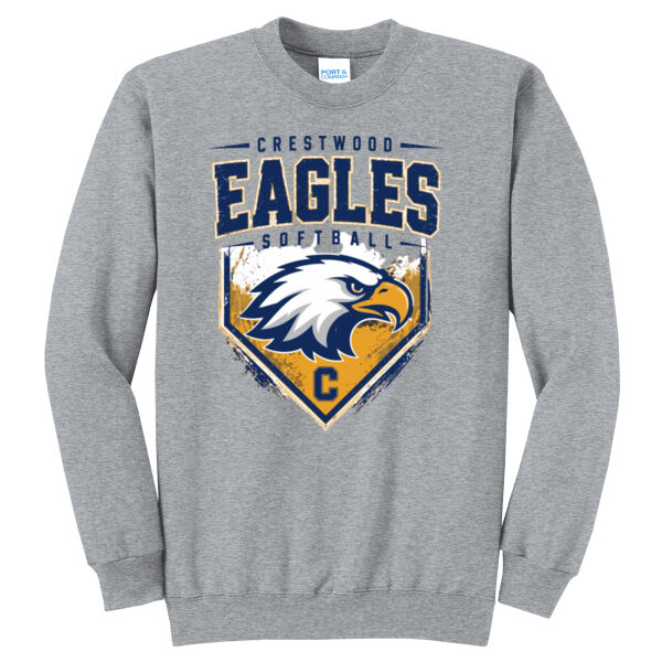 Crestwood Eagles Softball Design 6 on a - Core Fleece Crewneck Sweatshirt Thumbnail