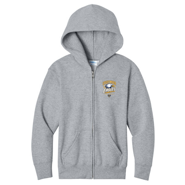 Crestwood Eagles Softball Design 7 (Front & Back Print) on a - Youth Core Fleece Full Zip Hooded Sweatshirt Thumbnail