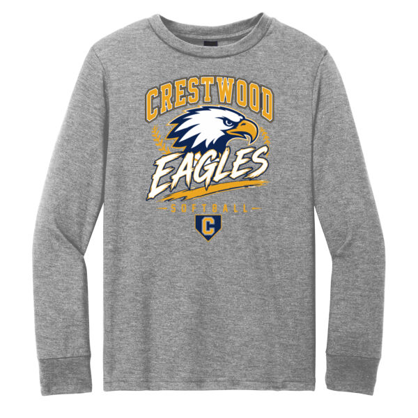 Crestwood Eagles Softball Design 7 (Front & Back Print) on a - Youth Perfect Tri ® Long Sleeve Tee Thumbnail