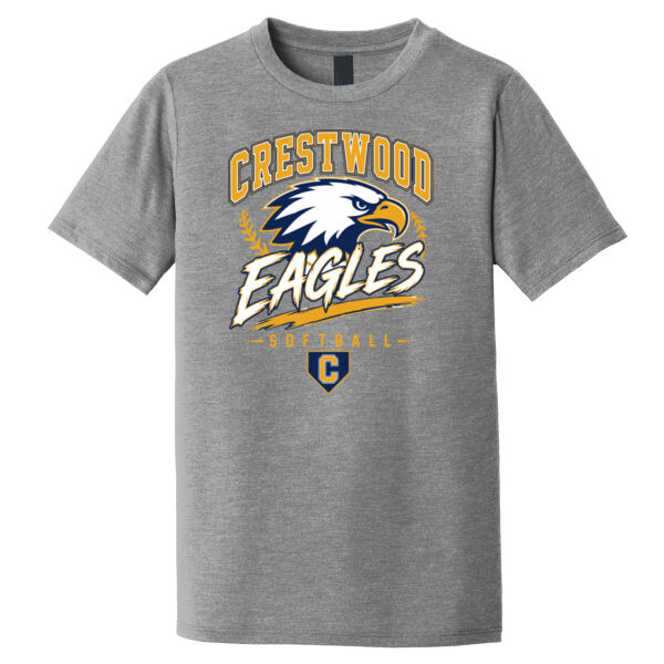 Crestwood Eagles Softball Design 7 (Front & Back Print) on a - Youth Perfect Tri ® Tee Thumbnail