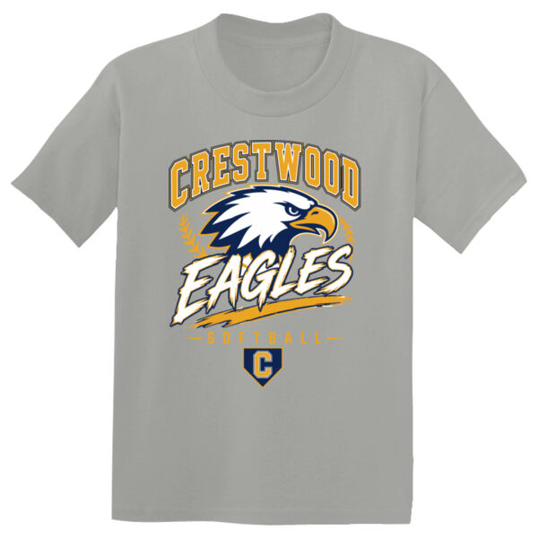 Crestwood Eagles Softball Design 7 (Front & Back Print) on a - Youth PosiCharge ® Competitor Tee Thumbnail