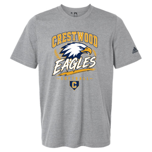 Crestwood Eagles Softball Design 7 (Front & Back Print) on a - Men's Blended T-Shirt Thumbnail