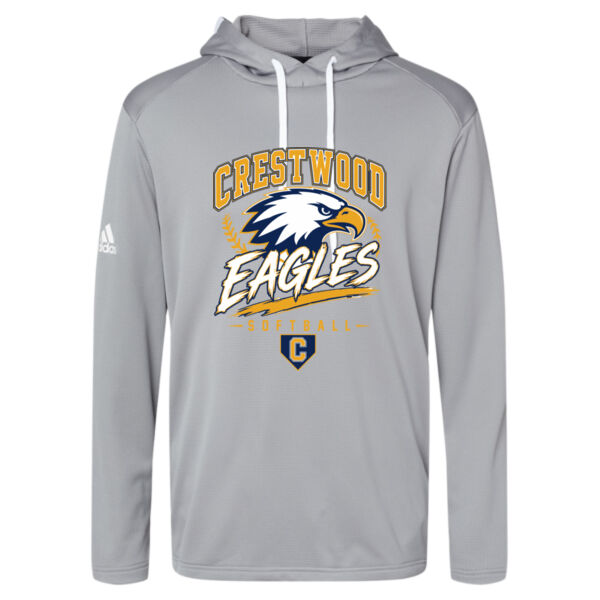 Crestwood Eagles Softball Design 7 (Front & Back Print) on a - Men's Textured Mixed Media Midweight Hooded Sweatshirt Thumbnail