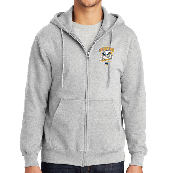 Crestwood Eagles Softball Design 7 (Front & Back Print) on a - Essential Fleece Full Zip Hooded Sweatshirt Thumbnail