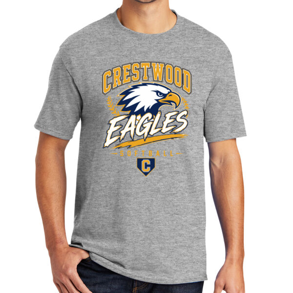 Crestwood Eagles Softball Design 7 (Front & Back Print) on a - 50/50 Core Blend Tee Thumbnail